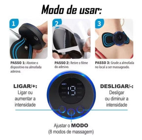 Kit Mini Massageador Elétrico Portátil Cervical