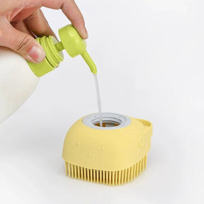 Esponja De Silicone Para Banho Com Dispenser Shampoo Sabonete