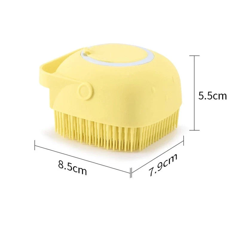 Esponja De Silicone Para Banho Com Dispenser Shampoo Sabonete